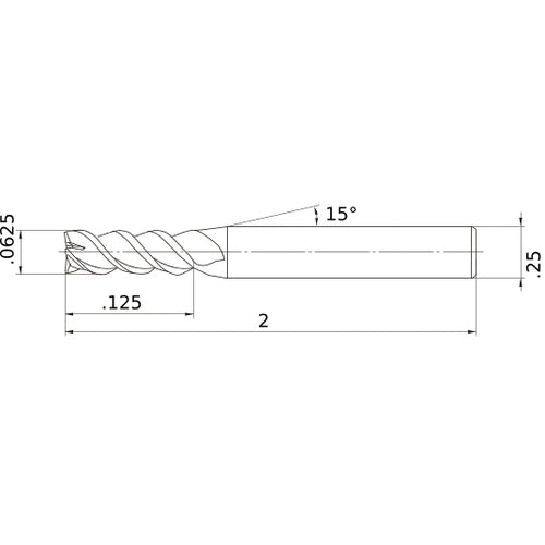 MSMHZDD1/16 CARBIDE ENDMILL