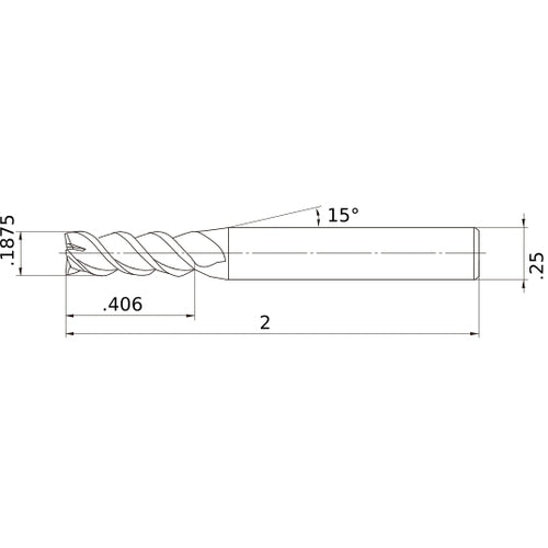 MSMHZDD3/16 CARBIDE ENDMILL