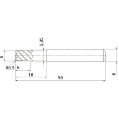 VFSDRBD0600R050 SOLID CARBIDE EM