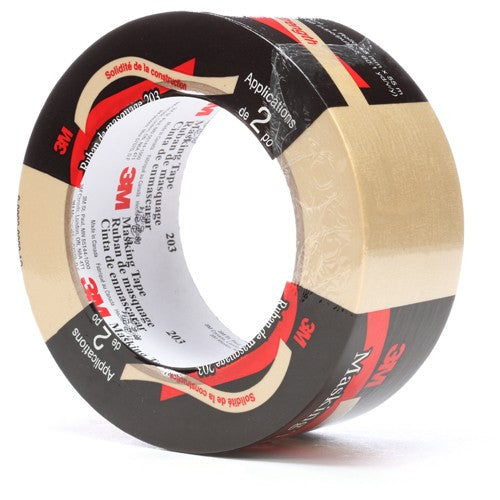 3M General Purpose Masking Tape 203 Beige 48 mm × 55 m 4.7 mil Individually Wrapped Conveniently Packaged - Benchmark Tooling