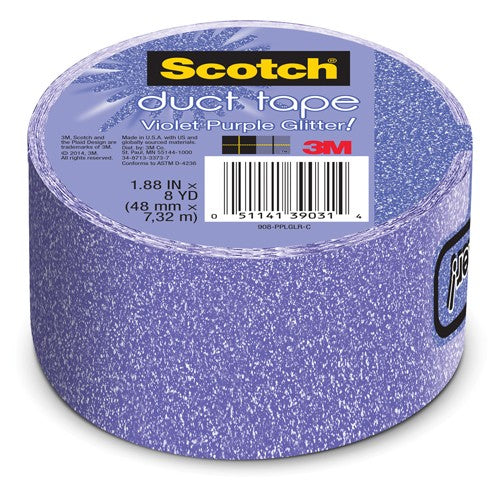 1.88 in × 10 yd (48 mm × 9.14 m) Scotch(R) Duct Tape Violet Purple Glitter Alt Mfg # 39031 - Benchmark Tooling