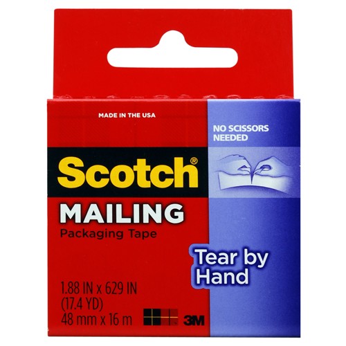 1.88 in × 629 in (48 mm × 16 m) Scotch(R) Tear By Hand Mailing P Alt Mfg # 65765 - Benchmark Tooling