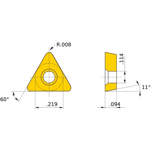 TPGB 505 flat_top MB4120, 0.2 Corner Radius, 3/32″ Thick, 7/32″ Inscribed Circle, Turning Indexable Insert
