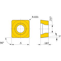 SCMT 432 MP MP3025, 0.8 mm Corner Radius, 4.76 mm Thick, 12.7 mm Inscribed Circle, Turning Indexable Insert