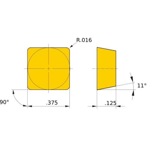 SPGN 321 flat_top MB710, 0.4 mm Corner Radius, 3.18 mm Thick, 9.525 mm Inscribed Circle, Turning Indexable Insert