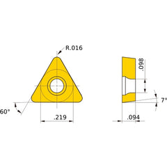TCMT 1.81.51 MP NX2525, 0.4 mm Corner Radius, 2.38 mm Thick, 5.56 mm Inscribed Circle, Turning Indexable Insert