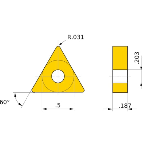 TNGA 432 flat_top MB710, 0.8 mm Corner Radius, 4.76 mm Thick, 12.7 mm Inscribed Circle, Turning Indexable Insert