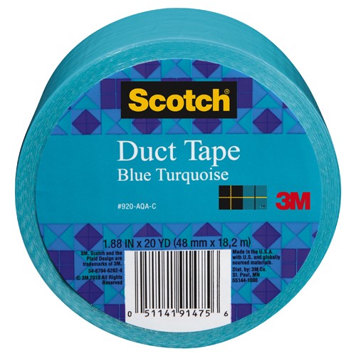 Scotch Duct Tape 920-AQA-C 1.88″ × 20 yd (48 mm × 18 2 m) Aqua - Benchmark Tooling