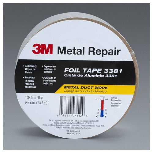 3M Aluminum Foil Tape 3381 Silver 1.88″ × 50 yd 2.8 mil - Benchmark Tooling