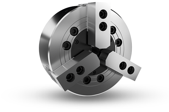 Auto Strong VA Series 3-jaw wedge type non through-hole power chuck (adapter included) - Part # V-206A4 - Exact Industrial Supply