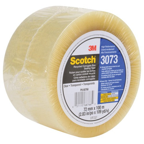 Scotch Recycled Corrugate Box Sealing Tape 3073 Clear 72 mm × 100 m - Benchmark Tooling