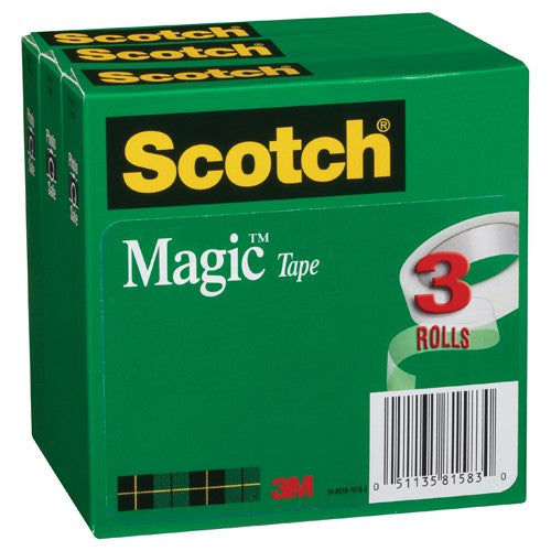 ‎Scotch Magic Invisible Tape 810-3PK 3/4″ × 36 yd × 0″ (19 mm × 32 9 m) - Benchmark Tooling